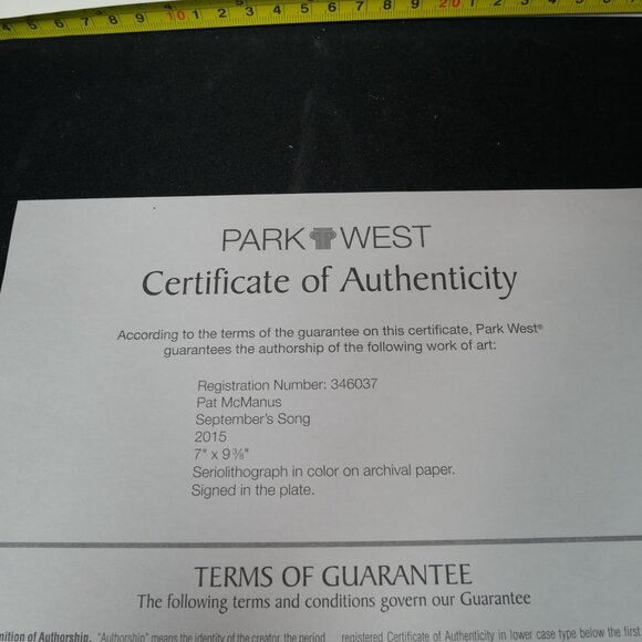 Pat McManus "Septembers Song" Elk Lithograph 7" X 9.5" with Park West COA - Picture 4 of 4